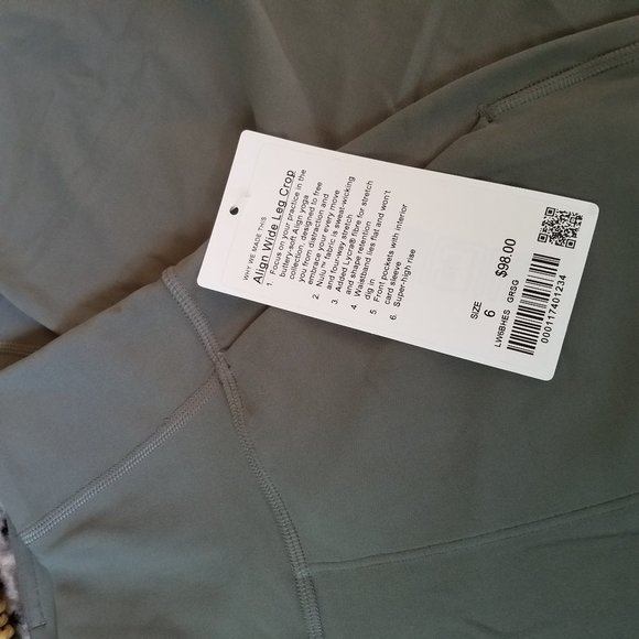 NWT Lululemon Align Wide Leg Crop Grey Sage Size 2 4 - Picture 5 of 8